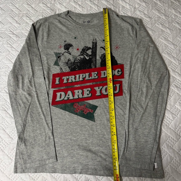 Gap Kids Warmer Brothers Triple Dog Dare You Gray Graphic Long Sleeve Shirt XXL - Picture 6 of 11